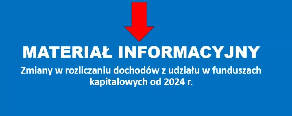 napisa materaił informacyjny i czerwona strzałka